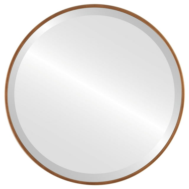 Singapore Framed Round Mirror - Sunset Gold - 25" x 25"