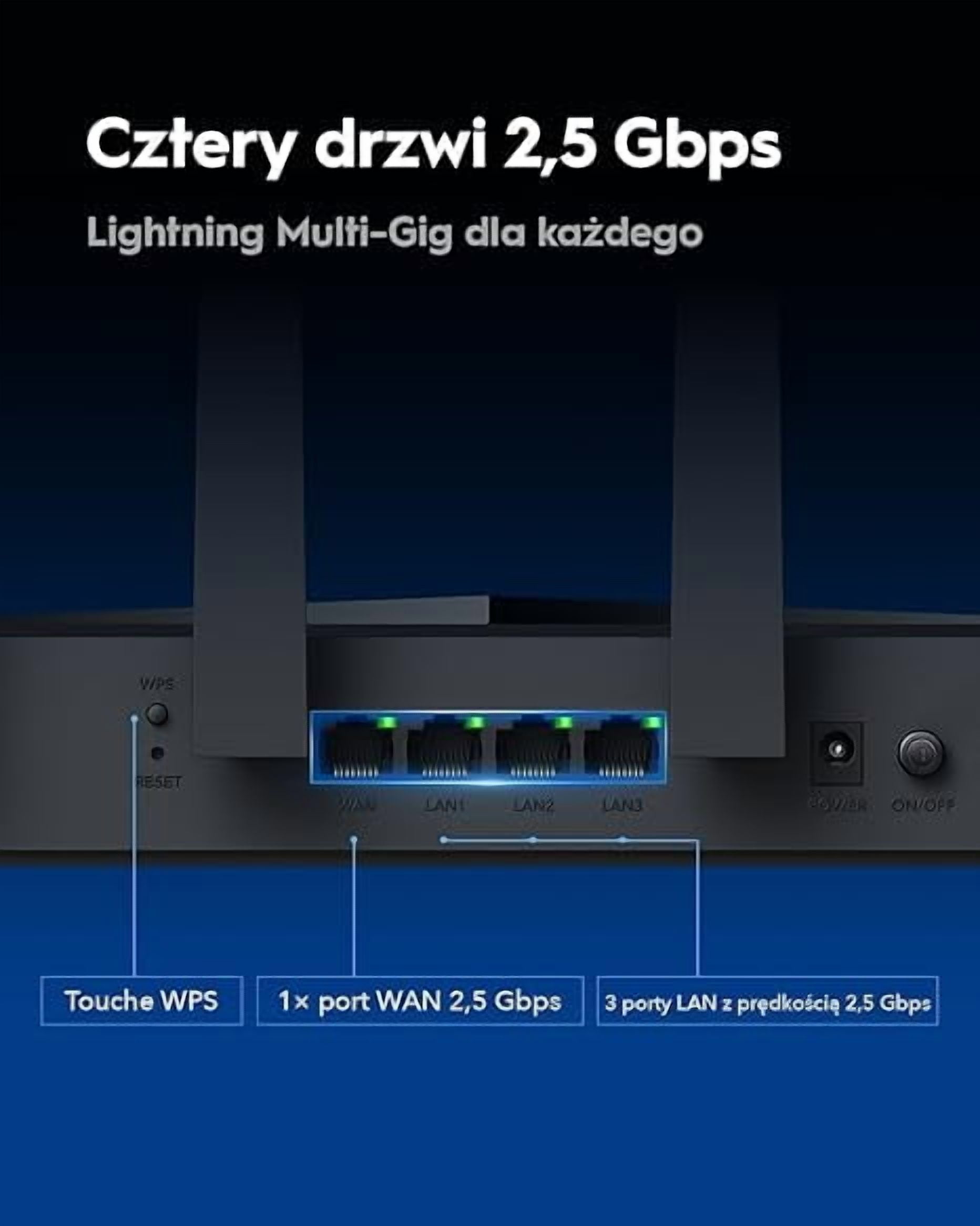 Cudy Tri-Band WiFi 7 BE11000 Router, 6-Stream 10 Gbps, 4 × 2.5G Ports, Up to 11000Mbps, VPN Server and Client, Cudy APP and Mesh, 6 × High-gain Antennas, WR11000
