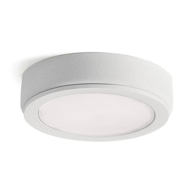 Kichler 4D12V30WHT 4D Série 12V Conduit le Disque 3000K Verre-Face Cabinet&44; Texturé Blanc