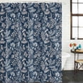thumbnail image 3 of Dandelion Waterproof Fabric Shower Curtain,Navy Blue Flowers Modern Minimalist Spring Waterproof Fabric Shower Curtain for Bathroom Curtains Bathtubs Shower Curtains with 12 Hooks Extra Long 72x96, 3 of 8