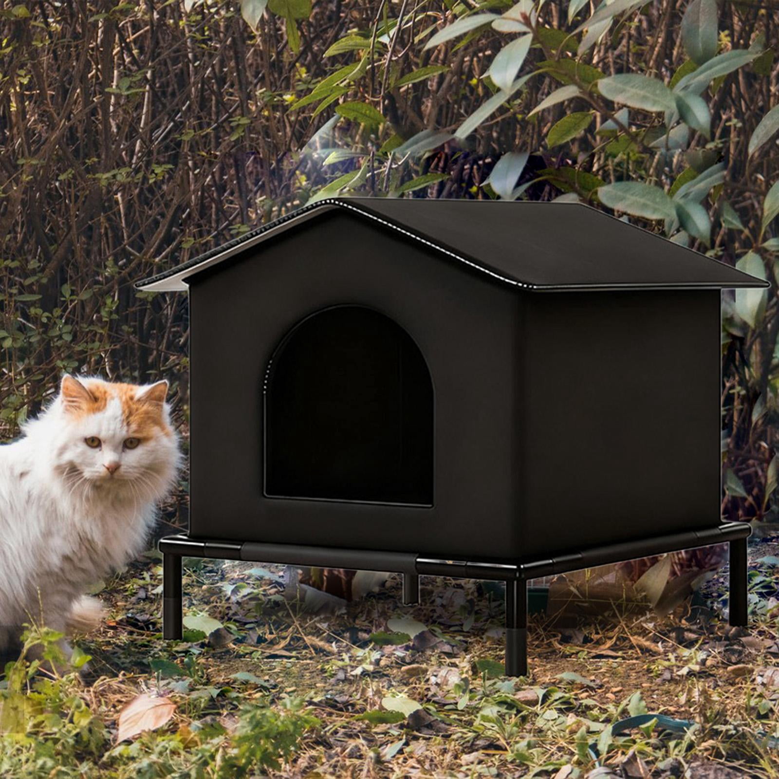 EHJRE Outdoor Cat House Feral Shelter Kitty Tent Windproof Weatherproof Portable Insulated Enclosure Pet House for Stray Cats Suitable for Porch Garden Barn Community S