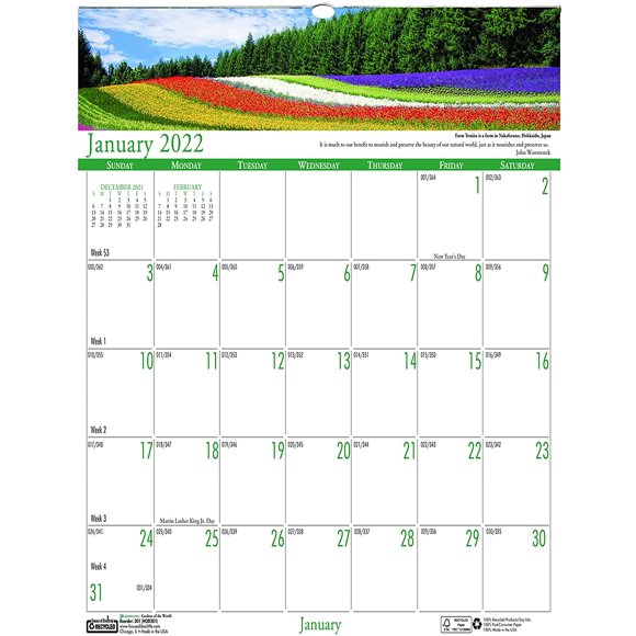 House of Doolittle 2022 Monthly Wall Calendar, Earthscapes Gardens of The World, 15.5 x 22 Inches, January - December
