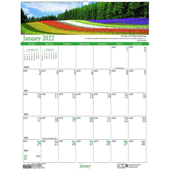 House of Doolittle 2022 Monthly Wall Calendar, Earthscapes Gardens of The World, 15.5 x 22 Inches, January - December