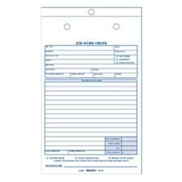 Rediform Office Products Job Work Order Book- 2 Parts- 5-.50in.x8-.50in.- 50-BK