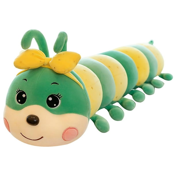 Vogacara Cojín de oruga Wiggler insecto gusano para niñas niños cumpleaños Juguetes Educativos Verde 55 cm