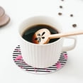 thumbnail image 5 of Lsque Flamingos Pattern 4" Drink Coasters Set of 4, PVC Leather Absorbent Coasters, Table Coaster Set Decorative Coffee Cup Coasters Housewarming Gift -Round Shape, 5 of 6