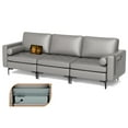 thumbnail image 1 of Costway Modular 3-Seat Sofa Couch with Socket USB Ports & Side Storage Pocket Grey, 1 of 10