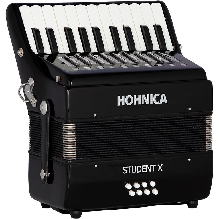 Hohner, Student X 8-Bass Piano Accordion, Black, Lightweight