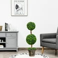 thumbnail image 2 of Topbuy Artificial Topiary Tree Fake Green Plants with Pots Double Ball Tree Decorative Trees for Home Office, 2 of 7