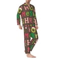 thumbnail image 2 of Rocae Ho Ho Ho Merry Christmas for Men's Pajamas Set Mens Pjs Sets Long Sleeve Button Down Sleepwear-X-Large, 2 of 7