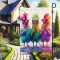 thumbnail image 5 of Colorful Rooster Garden Flag Vibrant Chicken Singing Design Burlap Outdoor Lawn Banner Spring Summer Home Decor 12x18 Inch, 5 of 6