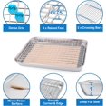 thumbnail image 3 of 9 Inch Small Toaster Oven Pan with Grid Rack and Silicone Mat Set, P&P CHEF Mini Stainless Steel Toaster Oven Tray Baking Pan with Cooling Rack, 3 Pcs (1 Pan + 1 Rack + 1 Mat), Dishwasher Safe, 3 of 7