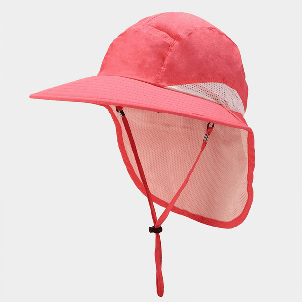 Fishing Hat with Neck Flap, Sun Protection Hiking Hat for Men Women Safari  Cap, Sun Hat Gardening Beach, Hot Pink N134 
