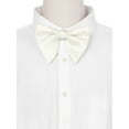 thumbnail image 4 of INSPIRE CHIC Men's Pre-tied Solid Color Satin Bowtie Adjustable Neck Bow Ties for Elegant Wedding One Size Cream White, 4 of 4