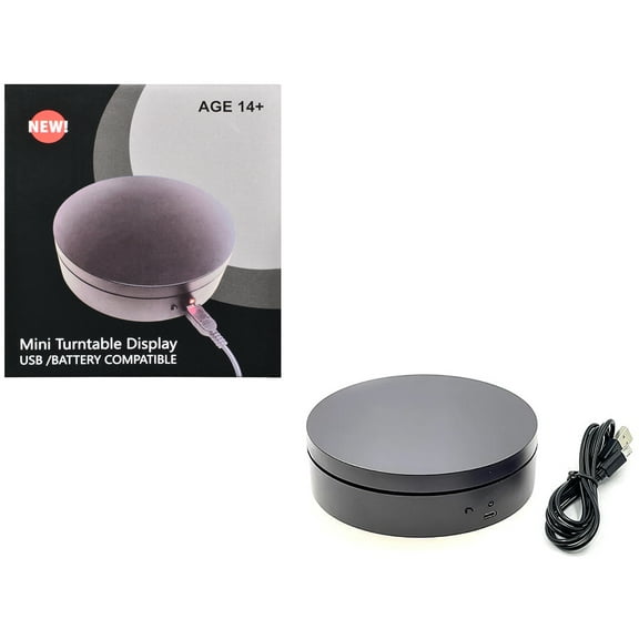 Mini Turntable Rotating Display Stand 4.75" with Black Base for 1/64 Scale Model Cars