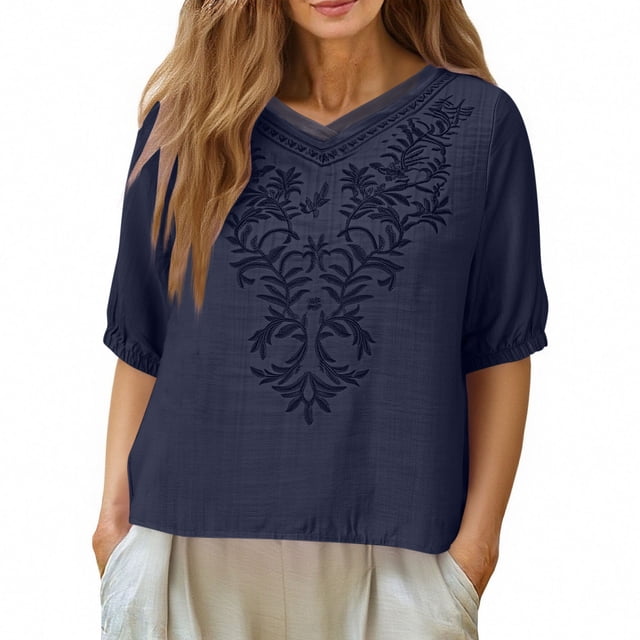 TaTaai Casual Knit Women Cardigan Solid Color Printed Short Sleeve V Neck Regular Fit Soft Comfort Machine Washable No Fading Daily Office Casual Wear Blouse Gift