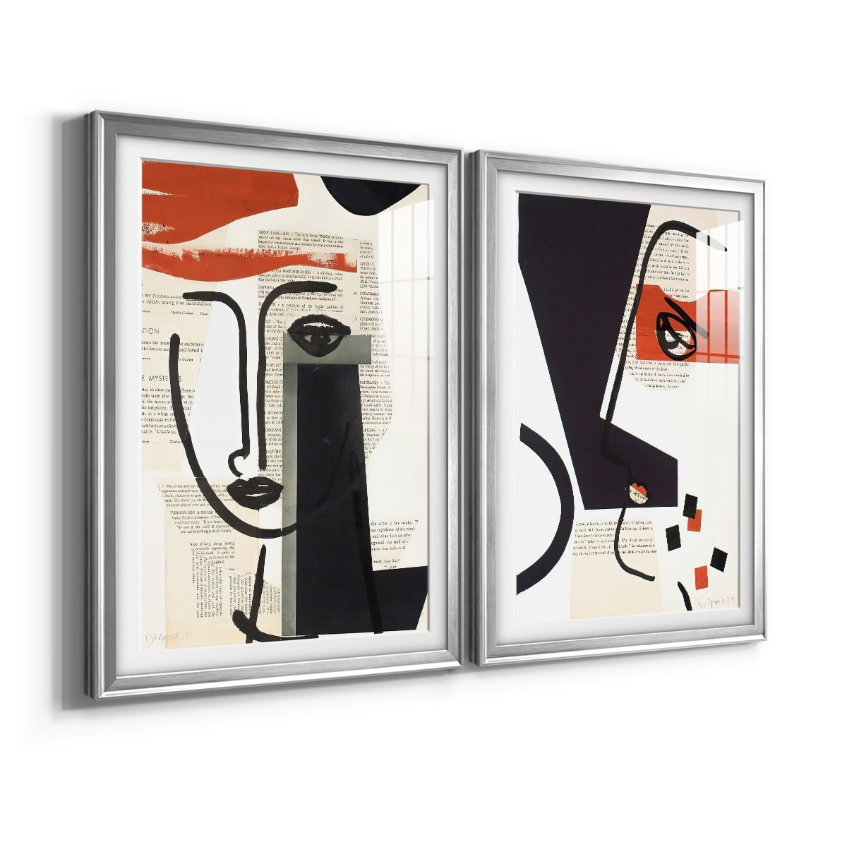 Wexford Home Faces of A Century V Premium Framed Print, 22.5" x 30.5" - Ready to Hang, Silver (Set of 2)