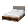 thumbnail image 2 of Baxton Studio Cosma Modern Transitional Ash Walnut Brown Finished Wood 4-Drawer Queen Size Platform Storage Bed, 2 of 12