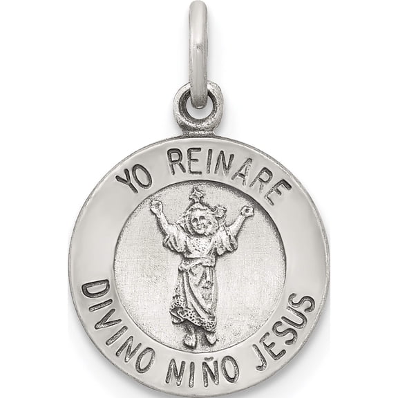 Jewelry by Sweet Pea Sterling Silver Antiqued Divino Nino Medal (Divine Jesus)