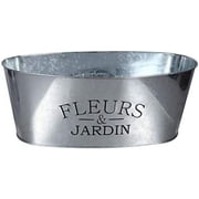 Fleurs & JARDINS 10.5 x 5.5 x 4 Oval Silver Aluminum Plant Pot with Lightweight Feature