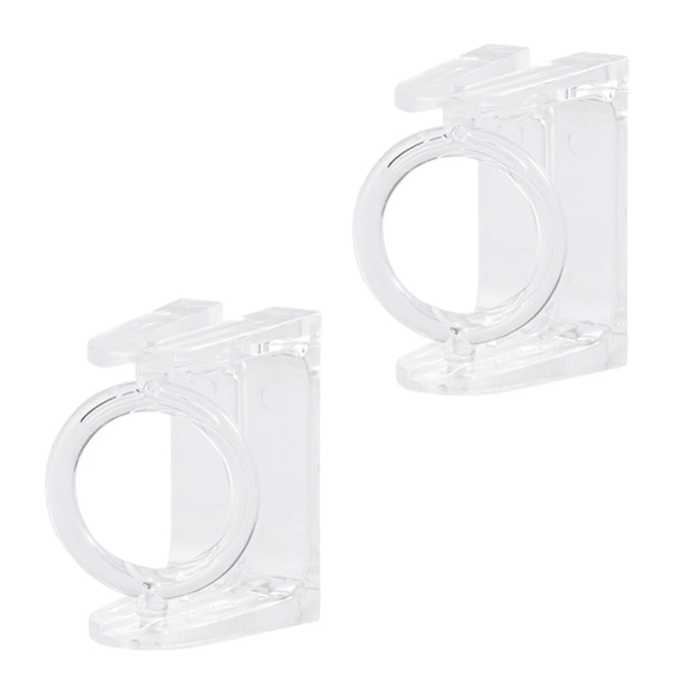 2PCS No Drill Curtain Rod Brackets No Drilling Self Adhesive Curtain Rod Holder Hooks Nail Free 360° Rotatable Ring Curtain Rod Hooks Hangers for Bathroom Kitchen Home Bathroom and Hotel