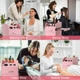 thumbnail image 6 of Tcbosik Rolling Salon Cart with 4 Removable ABS Trays, Lockable Door, Tools Holder Slots & Slide-Out Side Tray, Mobile Beauty Trolley in Pink, 12.4"L x 20"W x 33.8"H, 6 of 8