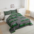 thumbnail image 3 of Manfei Green Train Bedding Comforter Set 2pcs for Kids Children,Steam Engine Railway Twin Comforter Sets Microfiber,Transportation Theme Breathable Bedding Set,Ultra Soft Home Decor,Reversible, 3 of 8