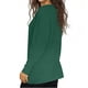 thumbnail image 4 of Xuyuer Women's V-Neck Long Sleeve Slim Drape Hem Solid Color Casual Blouse, Flowy T-Shirt Top for Business Casual, Dinner Dates and Elegant Daily Fashion, 4 of 5