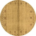 thumbnail image 1 of Ahgly Company Indoor Round Abstract Brown Contemporary Area Rugs, 3' Round, 1 of 4