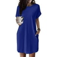thumbnail image 4 of Summer Dresses For Women 2024 Maxi Soft T Shirt Dress Short Sleeve Casual Summer Tunic Dress Loose Loose Dress With Pockets Sun Dress, 4 of 7