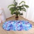 thumbnail image 2 of YJ.GWL Oval Bedside Colorful Rainbow Rugs for Bedroom Fluffy Area Rug for Living Room Fuzzy Cute Nursery Carpet Home Decor,2.6'x5.3',Rainbow Purple, 2 of 6
