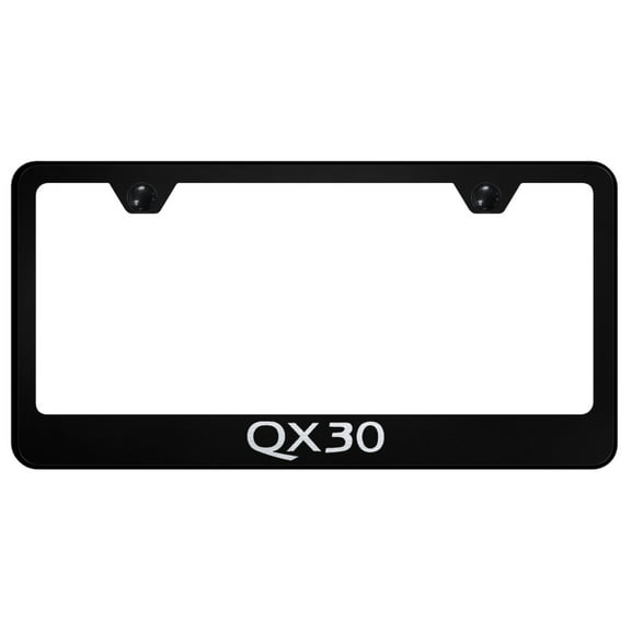 Infiniti QX30 Laser Etched Logo Stainless Steel License Plate Frame (Black)