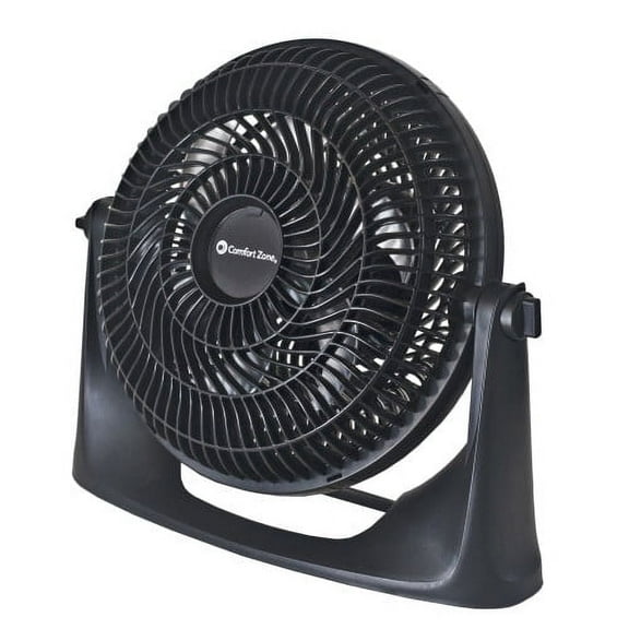 Comfort Zone 9 in. Desk Fan with Wall-Mounting Capabilities, 6 Blades, Black