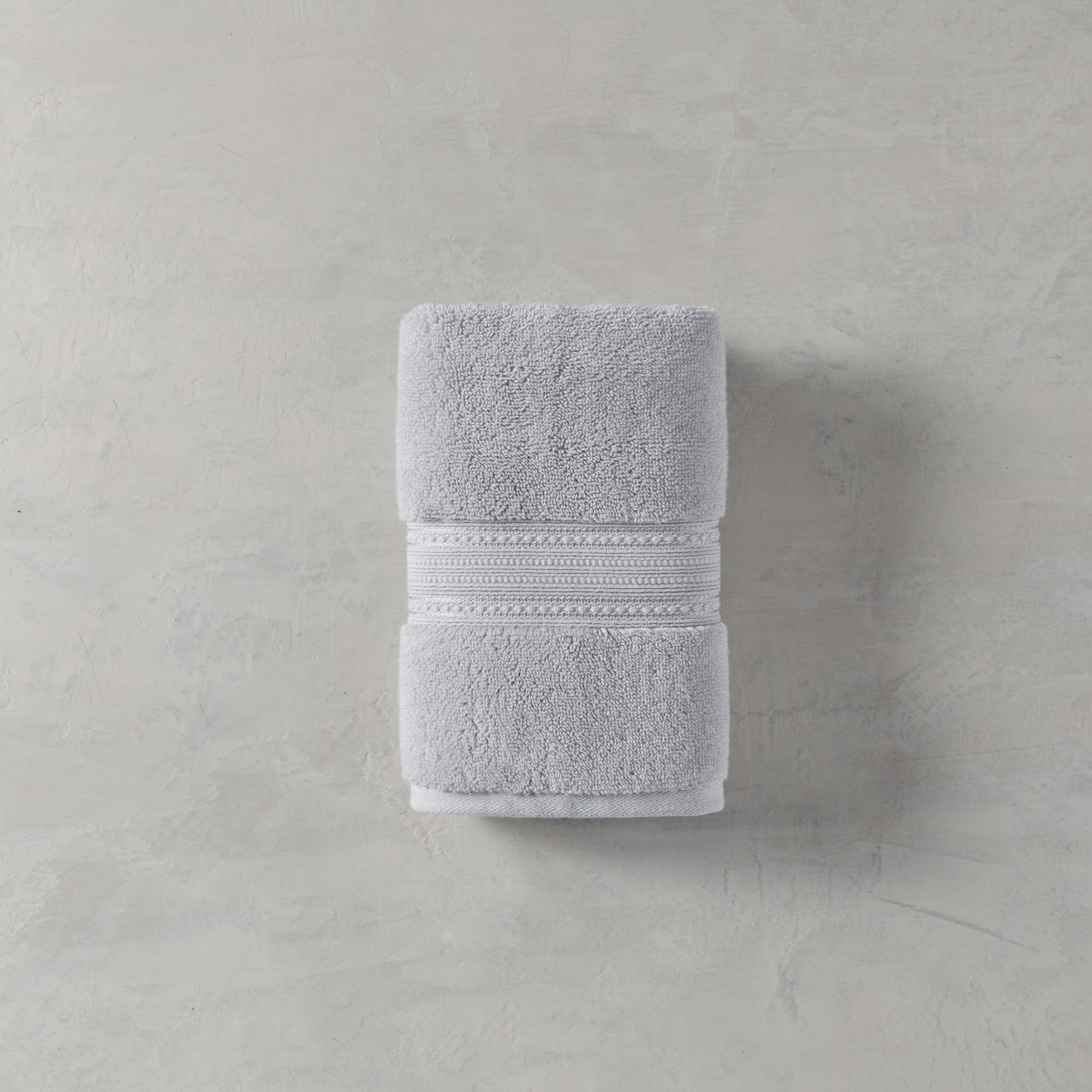 Threshold Signature Spa Hand Towel Gray Silk 30" x 16" 