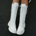 thumbnail image 4 of Quealent Girls Riding Boots Knee High Side Zipper Mid Calf Shoes Little Kid/Big Kid White for Size 9.5, 4 of 8