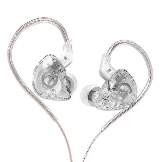 GK G1 Audífonoses con cable Audífonoses intrauditivos HIFI dinámicos de 3,5 mm (transparentes sin micrófono) Tmvgtek Original