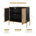 thumbnail image 3 of Veanerwood Black and Gold Rattan Storage Cabinet, 3 of 8