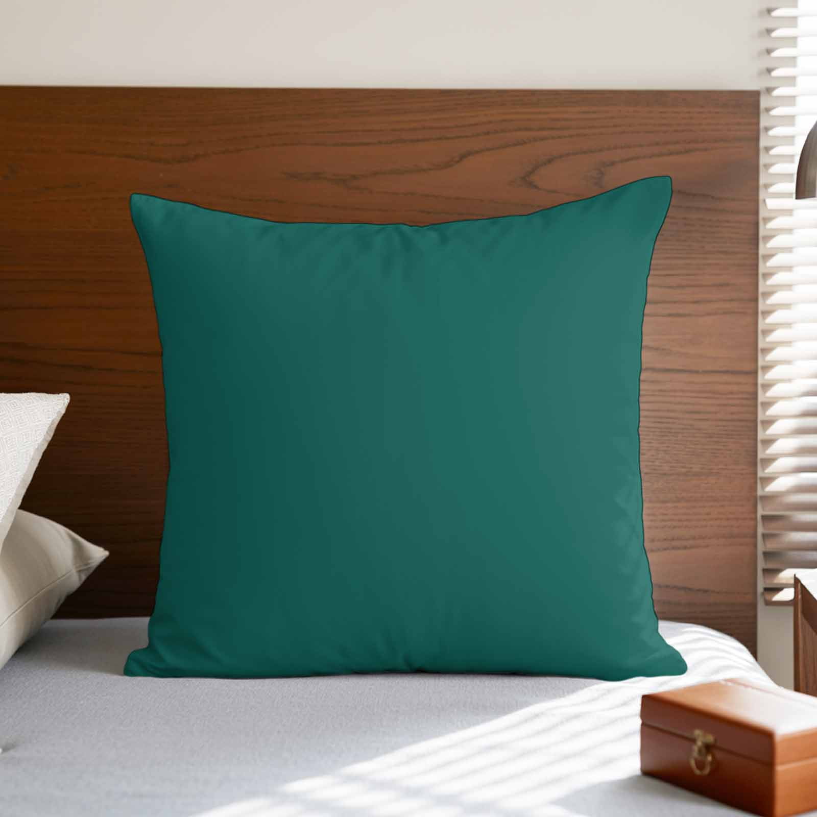 Dark Green Pillow Covers 24x24 Inch, Farmhouse Solid Green Color Modern Art Linen Pillowcase with Invisible Zipper, Decorative Throw Pillow Covers Cushion Case for Couch Sofa Bed Living Room