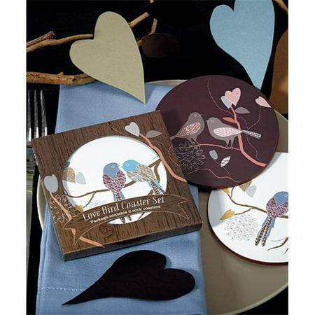 

Love Birds Cork Back Coaster Set in Gift Packaging