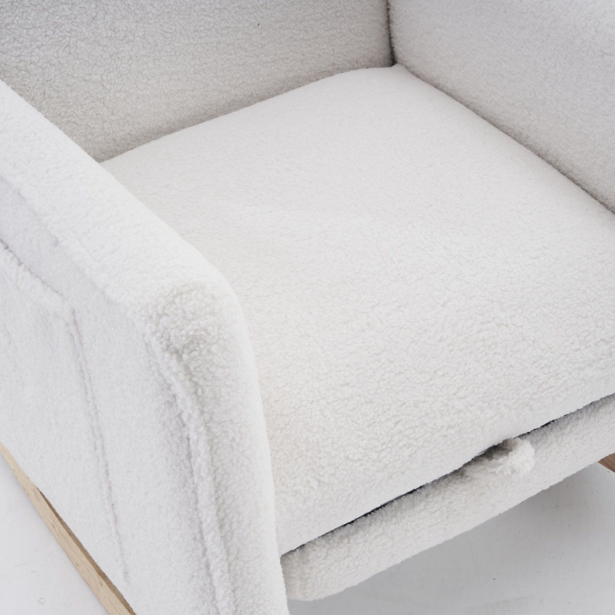 Cotton Linen Fabric Nursery Rocking Chair With Adjustable Footrest