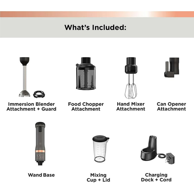 Wand Cordless Immersion Blender, Hand Blender with Charging Dock