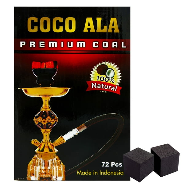 Coco Ala Charcoal 100 Natural Coconut Hookah Shisha Coal Hookah Coals 72 Pieces Walmart Com Walmart Com