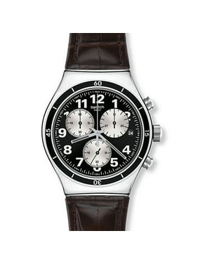 Swatch Browned Quartz Movement Black Dial Men's Watch YVS400