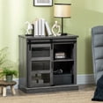 thumbnail image 2 of HOMCOM Farmhouse Buffet Cabinet with Glass Sliding Door Kitchen Sideboard, 2 of 10