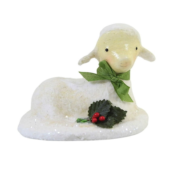 Christmas Christmas Lamb Polyresin Pinch Of Prim Holly Ml8904 Sitting