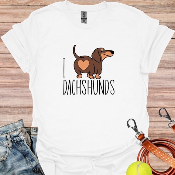 MYYUK I Love Dachshund Dog, Sausage Dog, Dachshund Dog Mom,Weiner Dog Shirt, Dachshund Heart, Gift For Doxie Mom, Doxie Mom Shirt, Doxie Lover