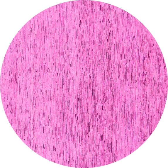 Ahgly Company Indoor Round Abstract Pink Modern Area Rugs, 7' Round