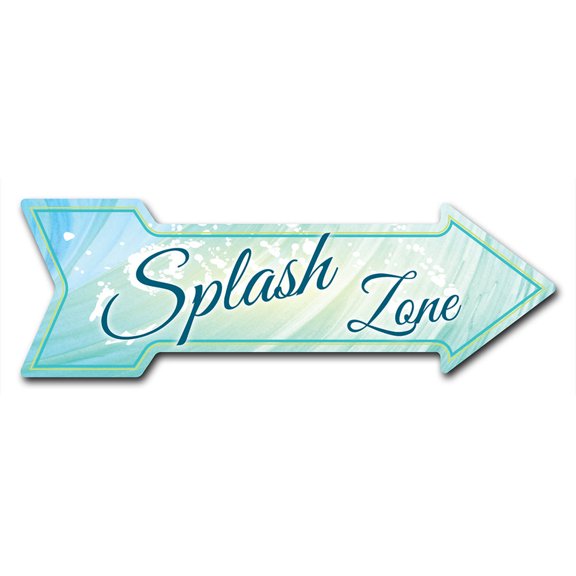 SignMission 8 x 24 in. Indoor & Outdoor Decor Direction Sticker Vinyl Wall Decals - Splash Zone - 24 in.