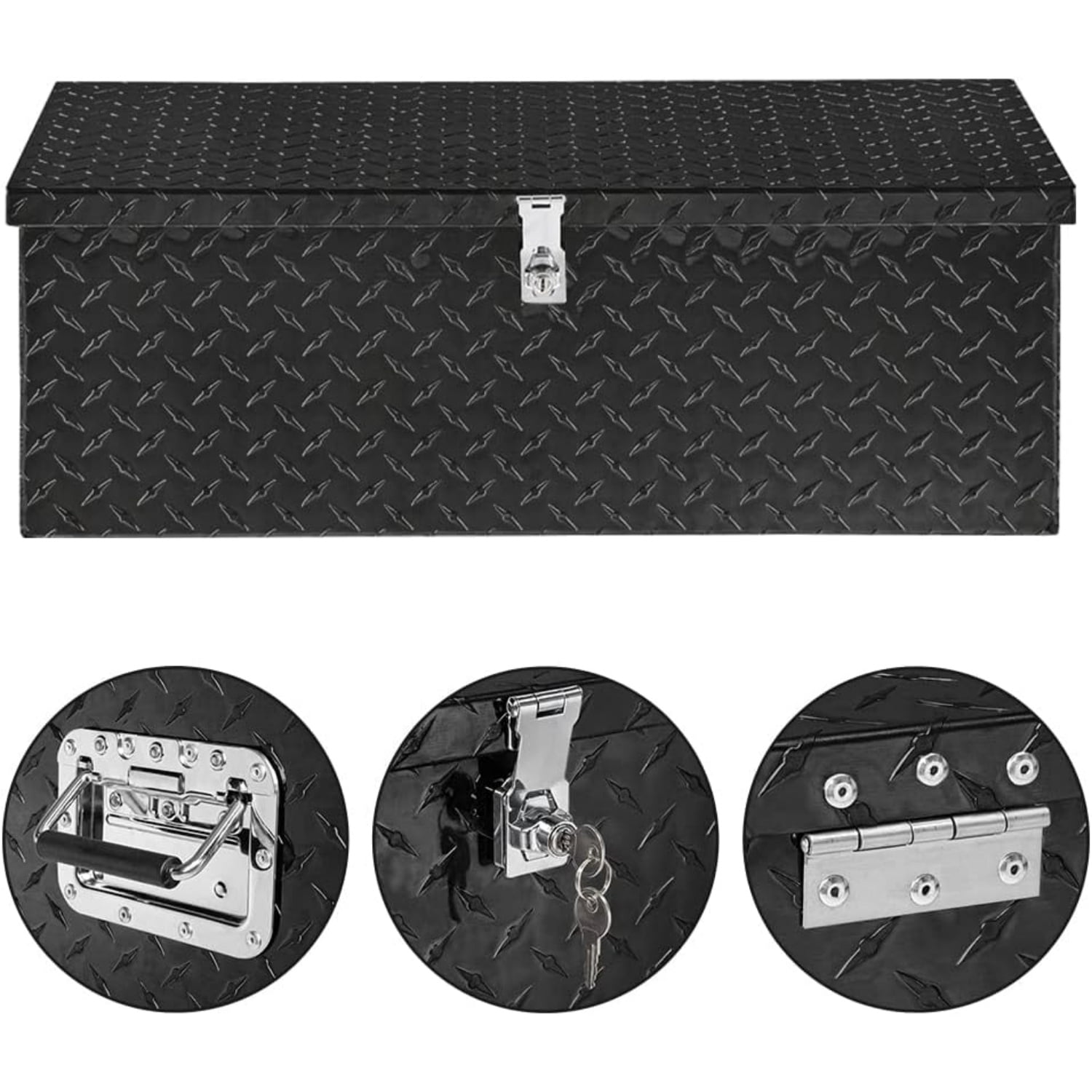 Ktaxon 30" Truck Bed Tool Box, Aluminum Tool Storage Organizer Chest for Pick up, Truck Bed, ATV, RV Trailer