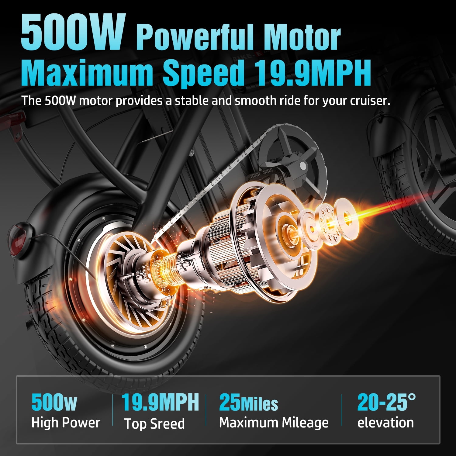 ASKGO Electric Bike for Adults Teens, 750W Peak Folding Ebike, 25MPH & 25/40 Miles Range, 14" Commuting Ebike with Dual Suspension & Dual Brake, 3-Speed Modes, Portable Electric Mini Bike